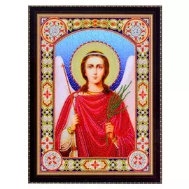 Алмазная мозаика на подрамнике "Икона Ангела Хранителя", 30 х 40 см, блестящая, с частичным заполнением