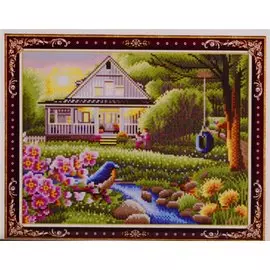 Алмазная мозаика на подрамнике "Красивый домик", 40 х 50 см
