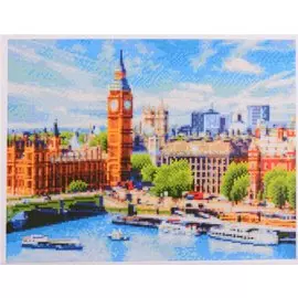 Алмазная мозаика на подрамнике "Красивый Лондон", 40х50 см