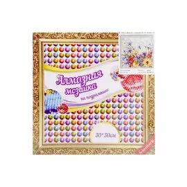 Алмазная мозаика на подрамнике "Полевые цветы" (30х30 см)