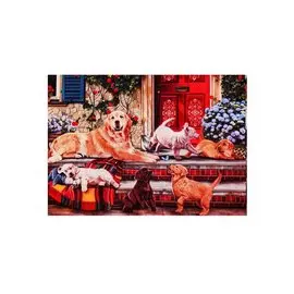Алмазная мозаика на подрамнике "Семья лабрадоров", 30 х 40 см