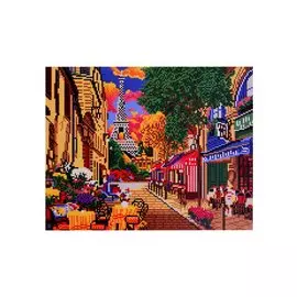 Алмазная мозаика на подрамнике "Уютная улица Парижа"