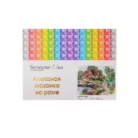 Алмазная мозаика на раме "Мостик в цветах" (30х40)