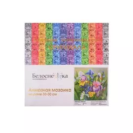 Алмазная мозаика на раме "Нежные ирисы", 30х30 см