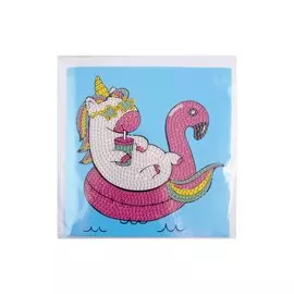 Алмазная мозаика "Открытка своими руками" Единорожик