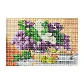 Алмазная мозаика ТМ Рыжий кот 22х32 c подр., с полн. заполн. (класс.),30цв. Пышная сирень на столе Арт. AC22048