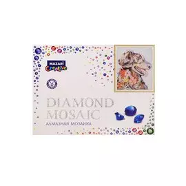 Алмазная мозаика MAZARI Разноцветный пёс , 30х40см частичная выкладка, стразы разного размера