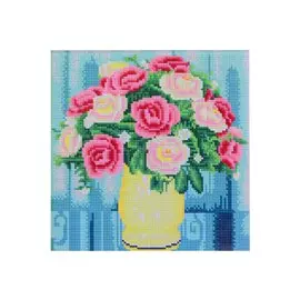 Алмазная мозаика "Розовый пышный букетик", 30 х 30 см