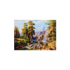 Алмазная мозаика "Русская Коллекция. Потапов В. Пейзаж с водопадом", 22 х 32 см
