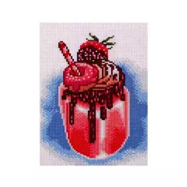 Алмазная мозаика с полным заполнением стразами, классическая "Милкшейк", 22 х 32 см