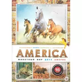 AMERICA. Животный мир двух Америк. Внутри 16 наклеек