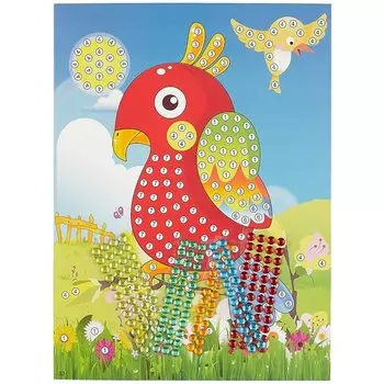 Аппликация стразами Попугай 26х19см (орр)