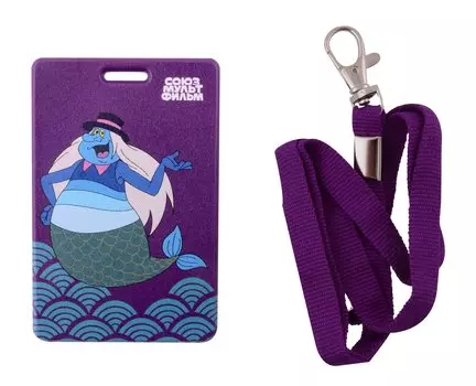 Бейдж 60*100 "Водяной" вертикальный, на шнурке, с вкладышем