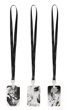 Бейдж "Аниме черно-белый", вертикальный, с лентой, ассорти