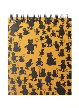 Блокнот А5- 40л "Оранжевые мишки" черная и оранжевая тонированная бумага 160г/м2, Гознак