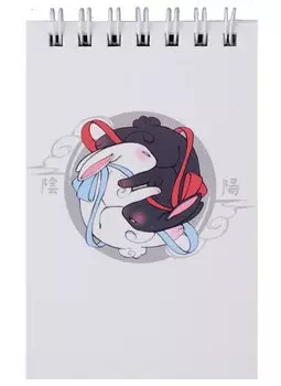 Блокнот А7 60л кл. "Аниме. Кролики Инь и Янь" спираль, УФ лак