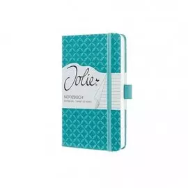 Блокнот для записей А6, 174стр Jolie, твердая обложка, иск. кожа, цвет морской, в линейку