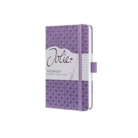 Блокнот для записей А6, 174стр Jolie, твердая обложка, иск. кожа, цвет Сиреневый, в линейку
