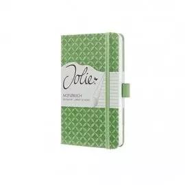 Блокнот для записей А6, 174стр Jolie, твердая обложка, иск. кожа, цвет Зеленый, в линейку