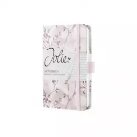 Блокнот для записей А6, 174стр Jolie, твердая обложка, матовое покрытие с тиснением "Красная романтика"