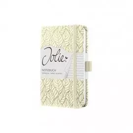 Блокнот для записей А6, 174стр Jolie, твердая обложка, матовое покрытие с тиснением "Ванильный сад"