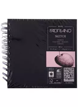 Блокнот для зарисовок 15*15см 80л "Sketchbook" спираль, 110г/м2, Fabriano