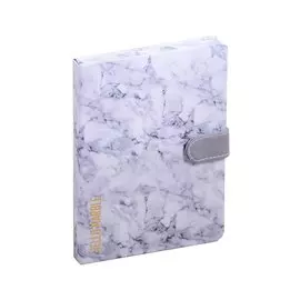 Блокнот с магнитной застежкой Hello marble (мрамор серый) (золотое тиснение) (256стр) (13x19)