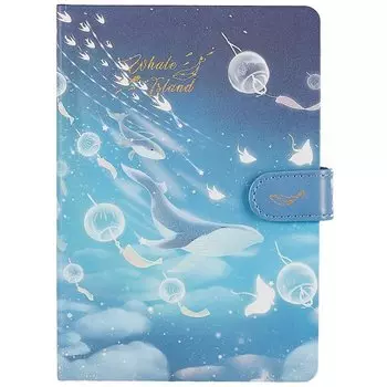 Блокнот с магнитной застежкой Киты Whale Island (256стр) (13х19)