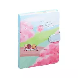 Блокнот с магнитной застежкой Котик Travel in the spring (224стр) (13х19)