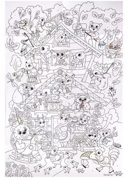 Большая раскраска по цифрам «Теремок». 90х60 см