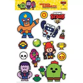 Интерьерные наклейки. Brawl Stars Спайк, Эль Примо, Пэм, Фрэнк, 8-бит и Тара. NA0001