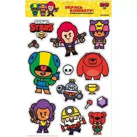 Интерьерные наклейки. Brawl Stars Леон, Сэнди, Кольт, Шелли, Тик, Динамайк и Нита. NA0003