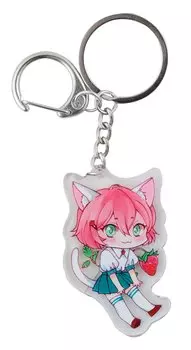 Брелок Аниме Чиби Девочка с ягодкой (Сёдзё) (акрил) (6х4) (12-shiyu-2682)