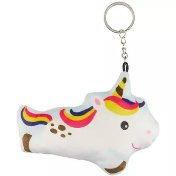Брелок Единорог с разноцветной гривой (текстиль) (13х10) (12-0832A-QSDJS001)