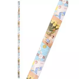 Бумага упаковочная 70*100 "Желтые тюльпаны" мел., инд.уп