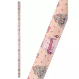 Бумага упаковочная 70*100см "Любимый праздник" крафт, инд.уп., ассорти