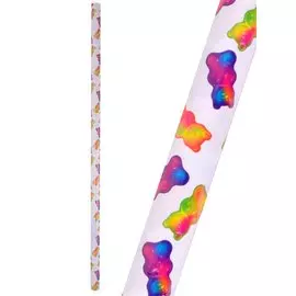 Бумага упаковочная 70*100см "Мармелад" суперглад., инд.уп., ассорт