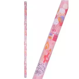 Бумага упаковочная 70*100см "Поздравляю" суперглад., инд.уп., ассорт