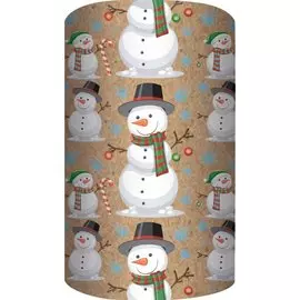 Бумага упаковочная 70*100см "Снеговики" крафт, инд.уп.