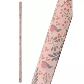 Бумага упаковочная 70*100см "Снигири" крафт, инд.уп.