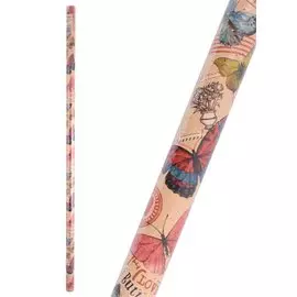 Бумага упаковочная 70*100см "Тропические бабочки" крафт., инд.уп.