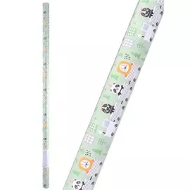 Бумага упаковочная 70*100см "Забавные персонажи" суперглад., инд.уп.