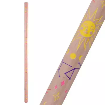 Бумага упаковочная 70*100см "Созвездия на крафте" крафт, инд.уп.