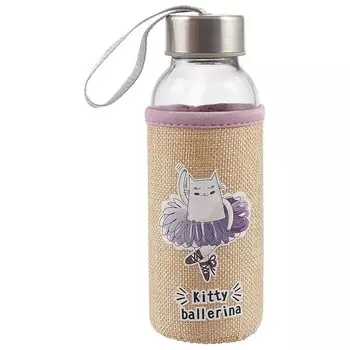Бутылка в чехле джут Kitty ballerina (стекло) (300мл)