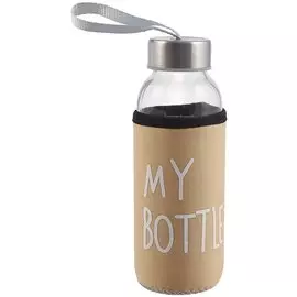 Бутылка в чехле велюр My Bottle (пастель) (стекло) (300мл)