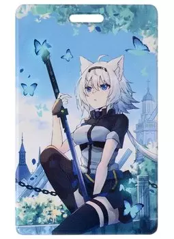 Чехол для карточек Аниме Девушка-волшебница с бабочками (Сёдзё) (цветная)