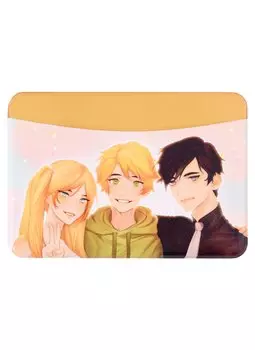 Чехол для карточек горизонтальный Аниме Синтонимы Три персонажа (цветн) (Медина Мирай) (ДКГ2022-114)