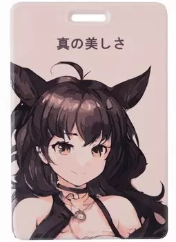 Чехол для карточек вертикальный Аниме Девушка-шатенка (Сёдзё) (цветная)