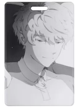 Чехол для карточек вертикальный Аниме Синтонимы Персонаж Портрет (ч/б) (Медина Мирай) (ДК2022-420)