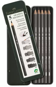 Карандаши ч/гр акварельные 5шт НВ, 2В, 4В, 6В, 8В